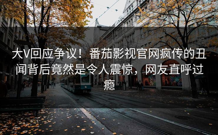 大V回应争议！番茄影视官网疯传的丑闻背后竟然是令人震惊，网友直呼过瘾