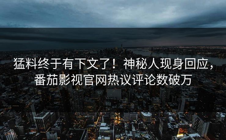 猛料终于有下文了！神秘人现身回应，番茄影视官网热议评论数破万