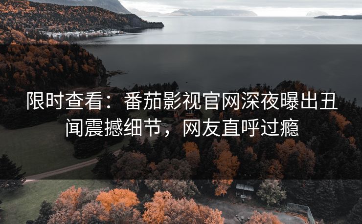 限时查看：番茄影视官网深夜曝出丑闻震撼细节，网友直呼过瘾
