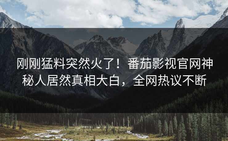刚刚猛料突然火了！番茄影视官网神秘人居然真相大白，全网热议不断